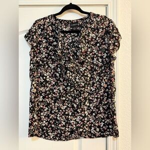 Liz Claiborne Black Floral Blouse
